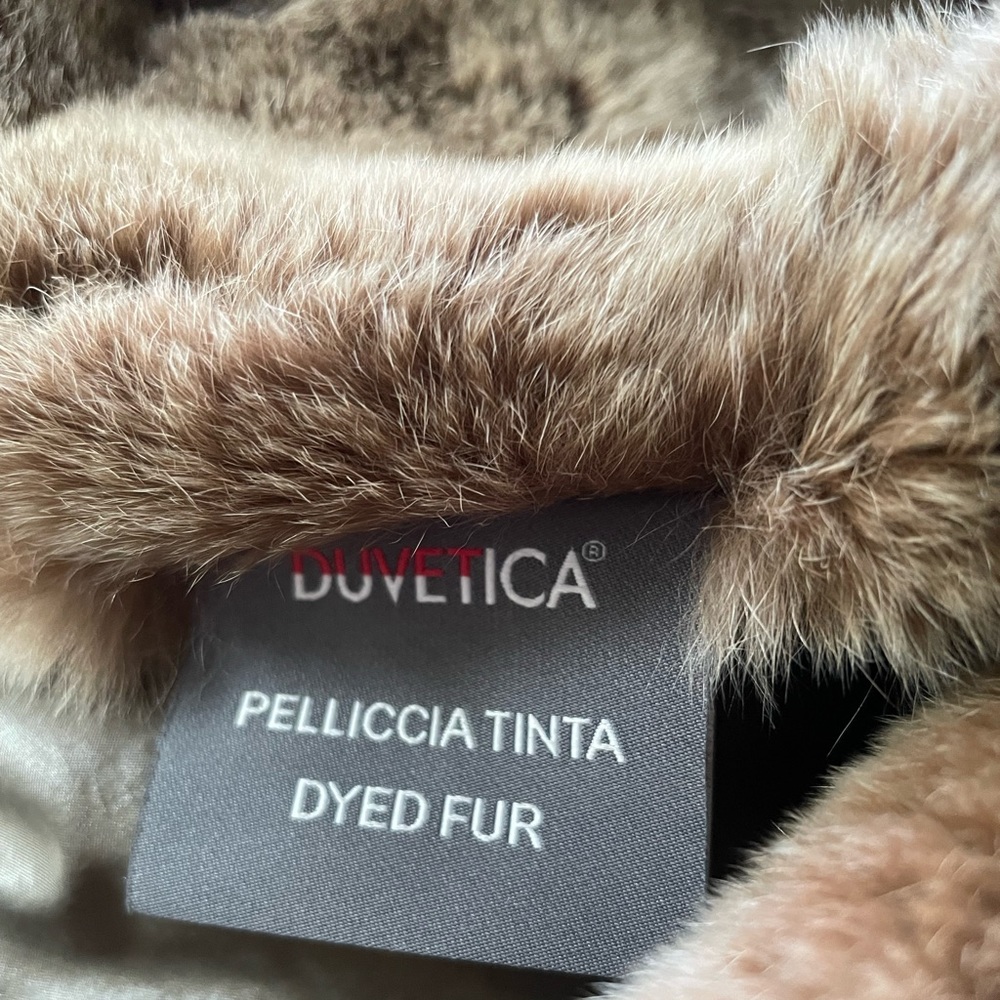 Duvetica down coat with rabbit fur